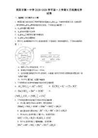 贵阳市第一中学2025-2026学年高一上学期9月检测化学试卷