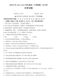 湖北省武汉市第六中学2024-2025学年高一下学期3月月考化学试卷+答案
