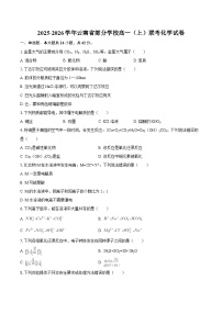 2025-2026学年云南省部分学校高一（上）联考化学试卷（含答案）
