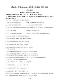 化学-辽宁省大连市滨城高中联盟2024-2025学年高一上学期期中考试试题及答案