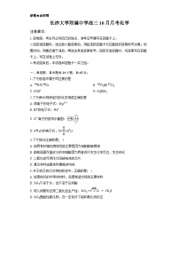 湖南省长沙大学附属中学2025-2026学年高三上学期10月月考化学试题（含答案）