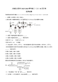 上海交大附中2025-2026学年高二（上）10月月考化学试卷（含答案）