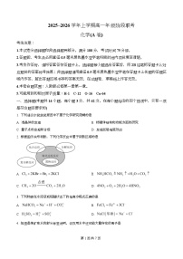 安徽省江淮名校2025-2026学年高一上学期10月阶段联考化学试题（Word版附解析）