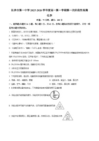 湖南省长沙市第一中学2025-2026学年高一上学期10月月考化学试题（Word版附解析）