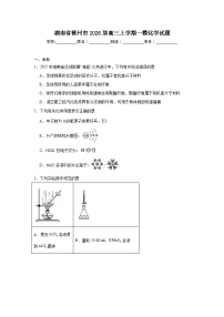 2025-2026学年湖南省郴州市高三上学期一模化学试题（无答案）