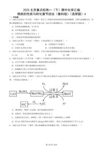 2025北京重点校高一（下）期中化学汇编：物质的性质与转化章节综合（鲁科版）（选择题）4