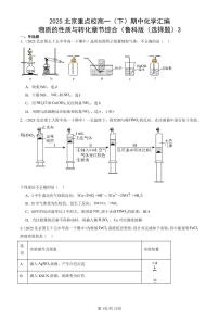 2025北京重点校高一（下）期中化学汇编：物质的性质与转化章节综合（鲁科版（选择题）3
