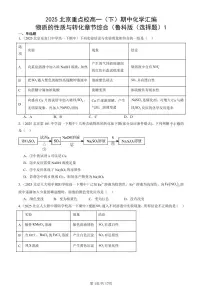2025北京重点校高一（下）期中化学汇编：物质的性质与转化章节综合（鲁科版（选择题）1