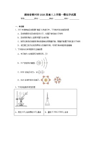 2025-2026学年湖南省郴州市高三上学期一模化学试题（附答案解析）