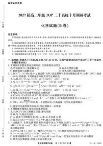 河南省TOP二十名校2025-2026学年高二10月调研化学试卷（含答案）