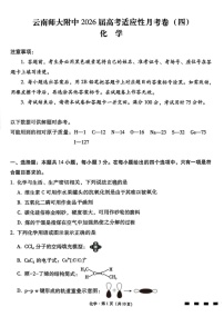 云南师范大学附属中学2025-2026学年高三上学期10月高考适应性月考化学试卷