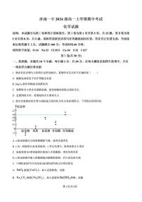 2024-2025年济南市济南一中高一化学上学期期中考试试卷及其答案