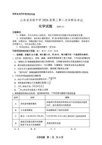 山东省实验中学2026届高三上学期期中考试化学试题+答案