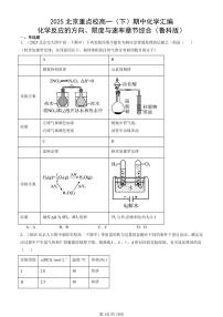 2025北京重点校高一（下）期中化学汇编：化学反应的方向、限度与速率章节综合（鲁科版）