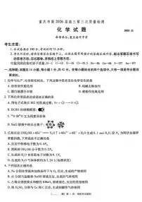 重庆南开中学校2026届高三上学期11月月考化学试题+答案