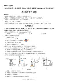 浙江省浙东北县域发展联盟2026届高三上学期11月测试化学试卷+答案
