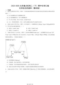 2023-2025北京重点校高二（下）期中化学汇编：化学反应的速率（鲁科版）