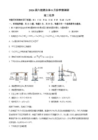精品解析：江苏省南京市六校联合体2026届高三上学期8月学情调研考试化学试题含答案