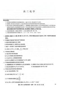 九师联盟2026届高三上学期11月第三次质量检测化学试题+答案