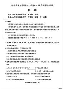 2025年辽宁名校联盟高三上学期11月化学试题及答案