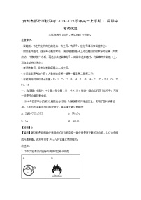 【化学】贵州省部分学校联考2024-2025学年高一上学期11月期中考试试题（学生版+解析版）