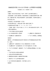 【化学】河南省部分学校2024-2025学年高一上学期期中考试试题（学生版+解析版）