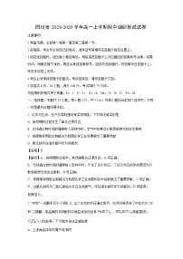 【化学】四川省2024-2025学年高一上学期期中调研测试试卷（学生版+解析版）