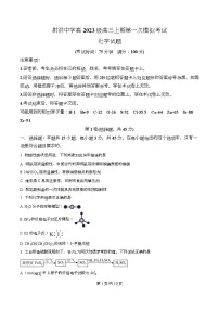 四川省遂宁市射洪中学2026届高三上学期第一次模拟考试（一模）化学试卷（Word版附解析）