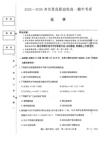 黑龙江省齐齐哈尔市齐市普高联谊校2025-2026学年高一上学期期中考试化学试卷