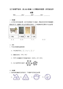 2025-2026学年辽宁省葫芦岛市县高三上学期协作校第一次考试化学试题（无答案）
