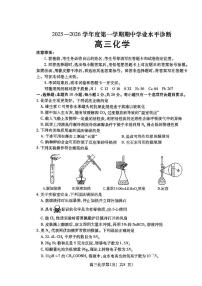 山东省烟台市2025-2026学年度高三第一学期期中学业水平诊断化学试题（含答案）