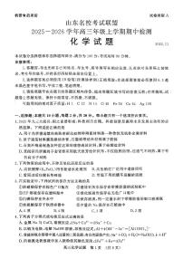 山东名校考试联盟（济南、淄博）2026届高三上学期期中检测 化学试题+答案