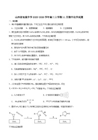 山西省运城中学2026届高三上学期期中考试化学试卷（Word版附答案）