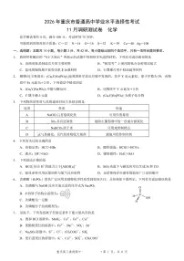2026届重庆市康德高三上学期11月调研测试试题卷化学试题（含答案）