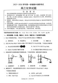 江苏省连云港市2025-2026学年高三上学期11月期中考试 化学试题