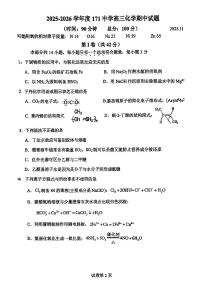 2025北京一七一中高三（上）期中化学试卷