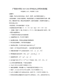广西部分学校2025-2026学年高三上学期期中考试化学试卷（学生版）
