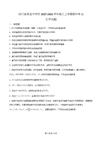 四川省自贡市荣县中学2026届高三上学期11月期中考试化学试题（Word版附解析）