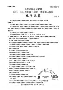 山东名校考试联盟2025-2026学年高二上学期期中联考化学试卷+答案