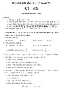 浙江强基联盟2025-2026学年高二上学期11月期中联考化学试题（含答案）