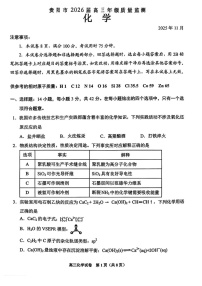 贵州省贵阳市2025-2026学年高三上学期11月期中考试化学试卷