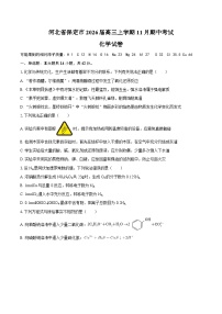 河北省保定市2026届高三上学期11月期中考试化学试卷（含答案）