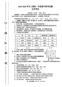 河南省郑州市十校联考2025-2026学年高一上学期11月期中考试化学试卷（含答案）