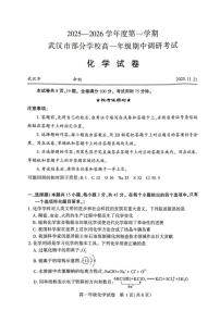 2025-2026学年湖北省武汉市部分高中期中考试高一（上）化学试卷（含答案）