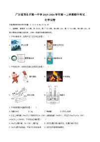 广东省茂名市第一中学2025-2026学年高一上学期期中考试化学试卷（含答案）