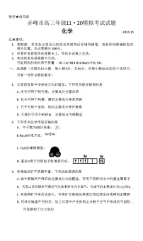 赤峰市2026届高三年级11·20模拟考试化学试题（含答案）含答案解析