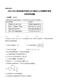 陕西省西安高级中学2025-2026学年高三上学期期中考试化学试卷（含答案）