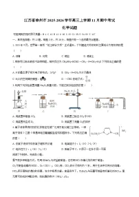 江苏省徐州市2025-2026学年高三上学期11月期中考试 化学试题（含答案）