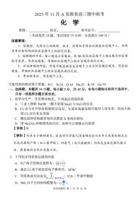 湖南省A佳联考2026届高三上学期11月期中考化学试卷+答案