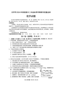 四川省达州市普通高中2024—2025学年高二年级上学期期末监测化学试题